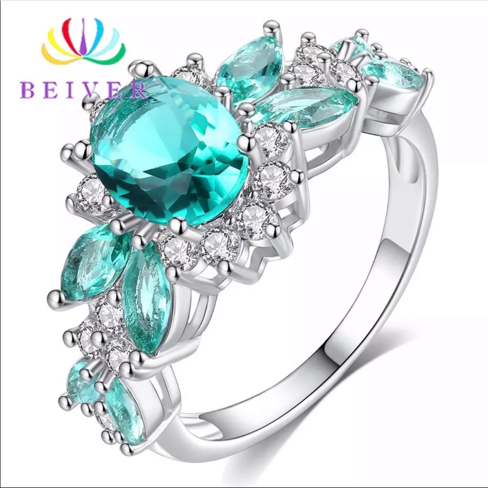 New Beiver Trendy Micro Pave Cubic Zirconia ring